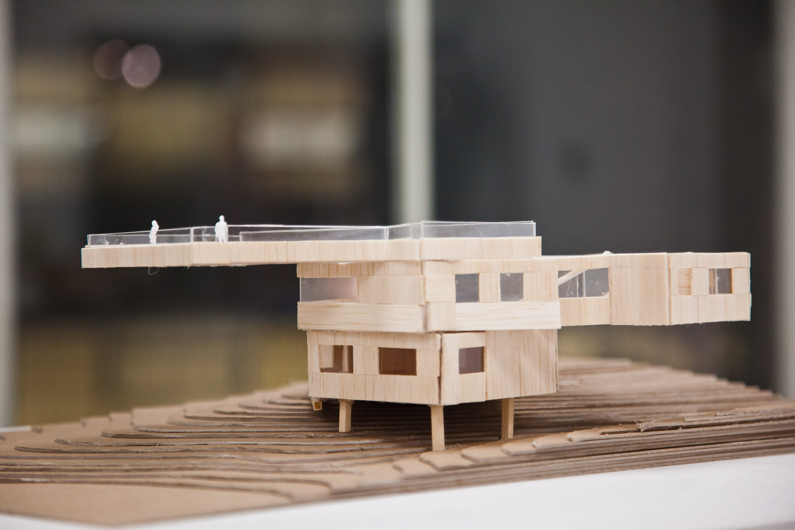 An architectural model of a building.