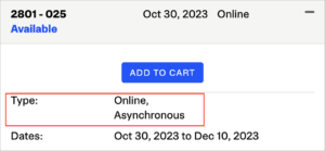 Online asynchronous instruction format
